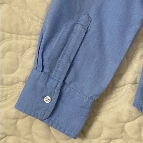 GAP Boyfriend Fit Shirt Blue Cotton Button Down Size Medium - Picture 4 of 9
